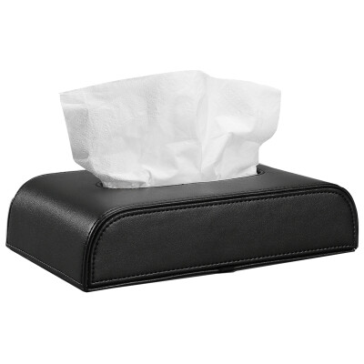 

Di Gallon Car Tissue Box Car Tissue Box Leather Office Tray Car Accessories Decoration - Black