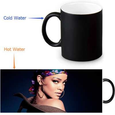 

Rihanna 350ml12oz Heat Reveal Mug Color Change Coffee Cup Sensitive Morphing Mugs Magic Mug Milk Tea Cups