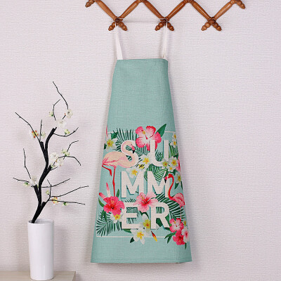 

Yuan Yuan Fanhua INS Nordic Wind Flamingo Apron Oilproof Kitchen Cleaning Bakery Apron