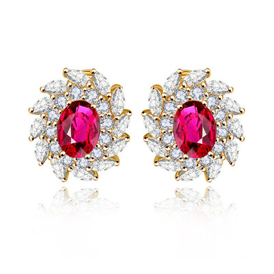

Aiyaya Elegangt Jewelry Cushion-cut Micro Swiss High Quality Crystal 4 Colors Stud Round Earrings Blue