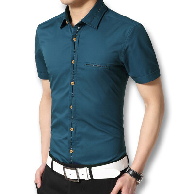 

Men Fashion Designers Shirts Casual Men Short Sleeve Shirts Cotton Slim Fits Plus Size  Spring Summer Men Shirts Hot Sale