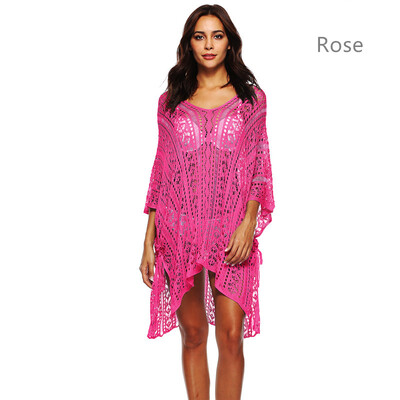 

Sexy Hollow V-neck Wide Sleeve Dress Beach Sun Blouse 15 colors