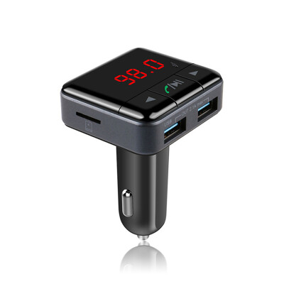 

New Handsfree Wireless Bluetooth Car Kit FM Transmitter Radio Support U Disk MP3 Player Phone APP Control Car Charger AUX OUT