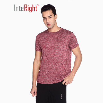 

INTERIGHT summer T-shirt male running training sports short-sleeved cationic T-shirt Ma Hong XXL