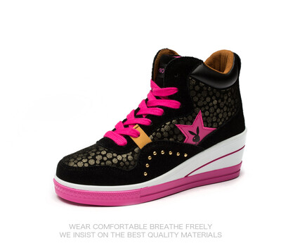 

PLAYBOY brand New autumn&winter leisureHeight increasingSuede calfskinFashion high-top sneakersWomens shoes
