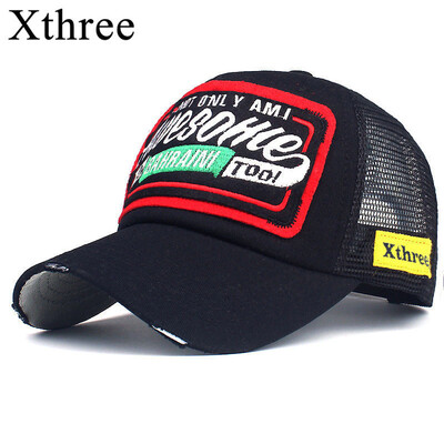 

Xthree gorra de béisbol de verano bordado gorra de malla sombreros para hombres mujeres snapback Gorras hombre sombreros casuales