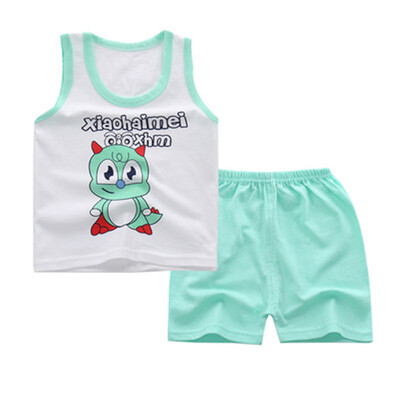 

Summer Baby Clothing Set Cartoon Boys Girls Children Clothes Set Sport Infant Kid Suits Tracksuits Cotton Vest Pants