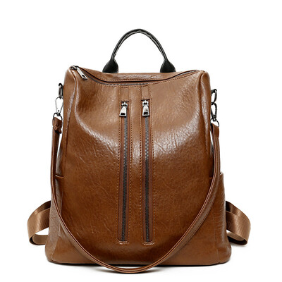 

HANEROU Anti Theft Backpack Women Vintage School Bags Для девочек-подростков Женские кожаные рюкзаки 2018 Новый Sac A Dos Femme En Cuir