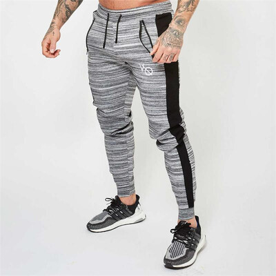 

Muscle brothers mens autumn&winter new hot fitness sports leisure beam mouth Slim splicing trousers