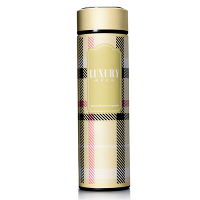 

Jingdong supermarket] Bangda creative tea vacuum cups stainless steel insulation Cup men and women portable business cup lattice yellow 450ml