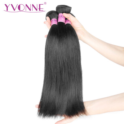 

YVONNE Brazilian Virgin Hair Straight 3 Pcs 100 Human Hair Extensions Natural Color 8-28 Inches Free Shipping