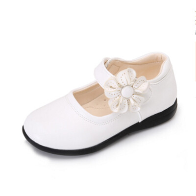 

2018 Girls Shoes Smpile PU Leather Princess Shoes Solid Color Students Flat Shoes For Party&Wedding Princess Shoes