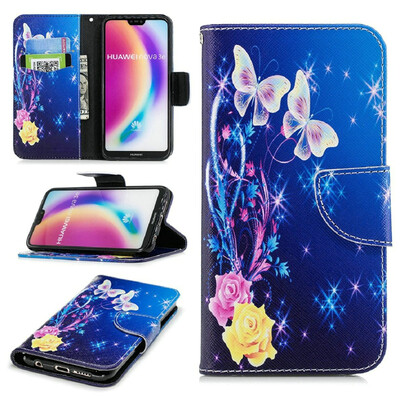 

BEFOSPEY Painting PU LeatherSoft TPU Card Slot Stand Wallet Case For Huawei P20 Lite584