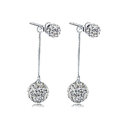 

2018 Fashion Jewelry 925 Sterling Silver Rhinestone Drop Earrings for Women