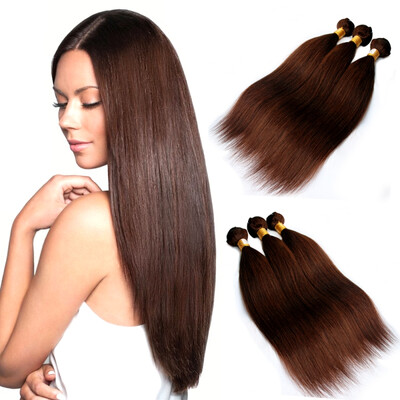 

Nami Hair 3 Bundles Светло-коричневый # 4 Цветные бразильские прямые прямые волосы Extension12 "-26" No Shedding No Tangle Бесплатная доставка