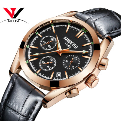 

NIBOSI 2018 Top Brand Luxury Stainless Steel Wrist Watch Men Business Casual Quartz Watches Wristwatch Waterproof Relogio Masculin