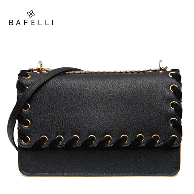 

BAFELLI new arrival split leather bag rose gold bolsos mujer fashion ribbons crossbody bag hot sale women messenger bags
