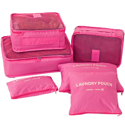 

Gagarin Traveling Bag Baggage Recycling Bag Traveling Clothing Storage Bag Underwear Storage Bag Washing Bag 6pcs Set Rose Red