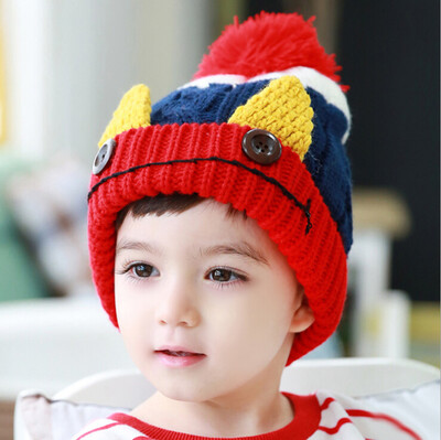 

Buebos Ninos 2015 New Handmade Ears Cashmere Children Hat Autumn Winter Wool Knitted Kids Baby Warm Beanie Hat