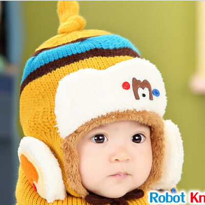 

Buebos Ninos 2015 Autumn Winter New Children Hat Korean Super Cute Letter  Earmuffs Knitted Kids Baby Boys Girls Warm