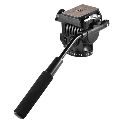 

Plastic Heavy Duty Video Camera Three-Dimensional Tripod Action Fluid Drag Head with Sliding Plate for DSLR & SLR CamerasBlack