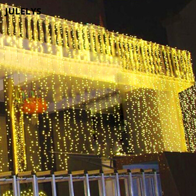

JULELYS 8M x 4m 1024 Bulbs Fairy LED Curtain Decorative Lights Garland Christmas String Light Holiday Party Garden Wedding Decor