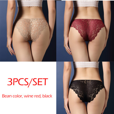 

Lace Hollow Low-Rise Panties For Women Brief Sexy Ultra-thin Underwear Girl Seamless Breathable Panties