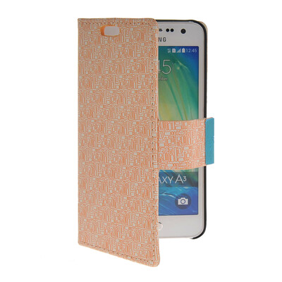 

MOONCASE Slim Leather Side Flip Wallet Card Slot Pouch with Kickstand Shell Back чехол для Samsung Galaxy A3 Beige