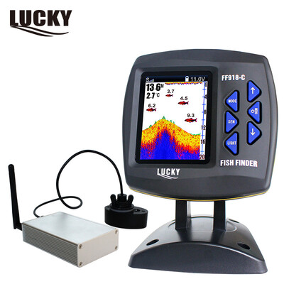 

LUCKY FF918-CWLS Color Screen Boat Fish Finder 300m / 980ft беспроводной рабочий диапазон рыбалка беспроводной пульт дистанционного управления