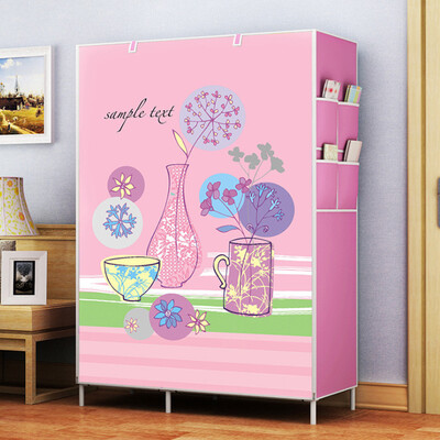 

Melody Jia wardrobe simple steel tube thickening frame simple modern cloth closet assembly storage closet pink memory 17045105cm