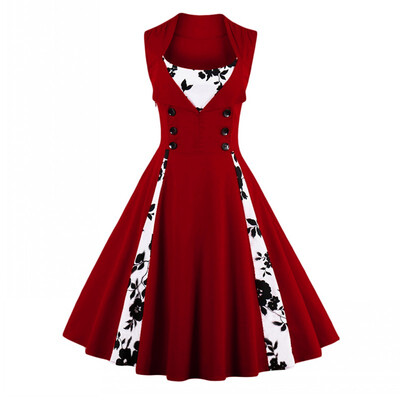 

S-5XL Для женщин халат Булавки платье ретро 2018 Винтаж 50 s 60 s рокабилли Print swing летние женские Платья