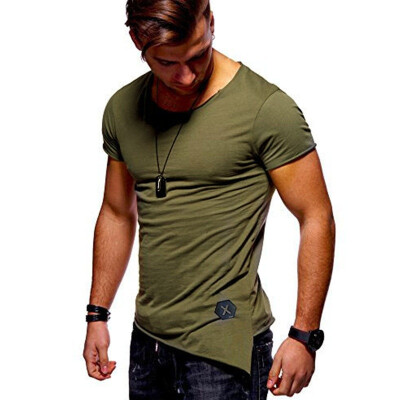 

Mens Round Neck Slim Fit Short Sleeve T Shirt