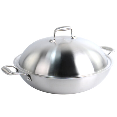 

Baijie нержавеющая сталь wok no stick pan hot pot no покрытие горшок газовая плита с двойным ухом wok CG3605-G 36 см