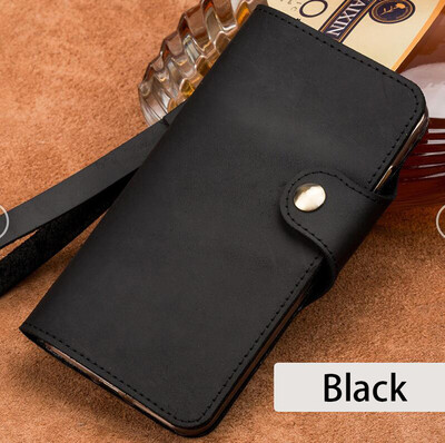 

LANGSIDI Genuine Leather flip Phone Case For iPhone X 6 6S 7 8 Plus retro crazy horse leather buckle style flip cover