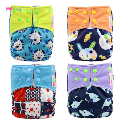 

MABOJ Pocket Cloth Diapers with Inserts Waterproof Diapers for 3-15kg Baby One Size Fit All