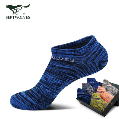 

Seven wolves socks mens casual cotton socks fashion boat socks 6 pairs of 91335 sports models