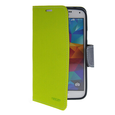 

MOONCASE Classic cross pattern Leather Side Flip with Kickstand Shell Back Case Cover for Samsung Galaxy S5 I9600 Green