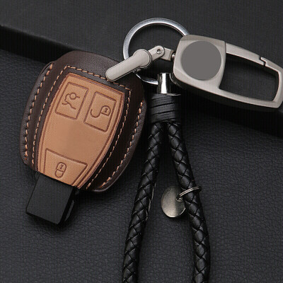 

Huashi Mercedes-Benz GLA key bag Mercedes-Benz GLA leather key set key ring protective cover modified special 2 key wine red all-inclusive