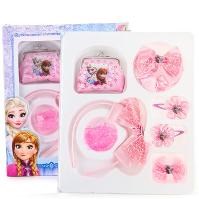 

Disney Disney Children's Hairpin Girl Necklace Set Princess Card Hairpin Little Girl Hairband Head Jewelry 1F006 Snow Pink Pink