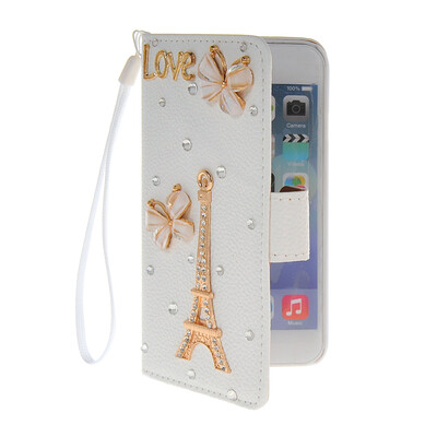 

MOONCASE Luxury Crystal Rhinestone Leather Side Flip Stand Shell Back ЧЕХОЛ ДЛЯ Apple iPhone 6 ( 4.7 inch )