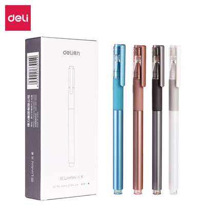 

Deli deli music office 05mm black gel pen full needle pen pen 12 A08