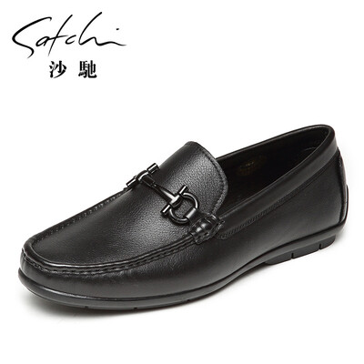 

Shachi leather comfortable set of business casual shoes male 40782035Z black 41
