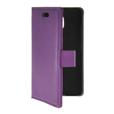 

MOONCASE Slim Leather Side Flip Wallet Card Holder Pouch with Kickstand Shell Back Case Cover for HTC Desire 210 Purple