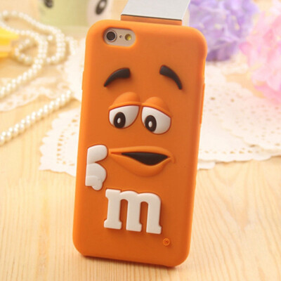 

Cute Humorous Funny 3D Soft Silicone Rubber Skin Cover Case For iPhone 6 Plus ORANGE