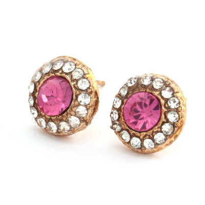 

Hot 1 Pair Shining Vintage Crystal Cat's Eye Sliver Rhinestone Stud Earring