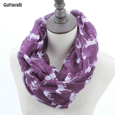 

Guttavalli Fashion Woman Solid Horse Print Loop Shawl Women Winter Stripes Ring Scarves Female Autumn Horses Animal Infinity Scarf