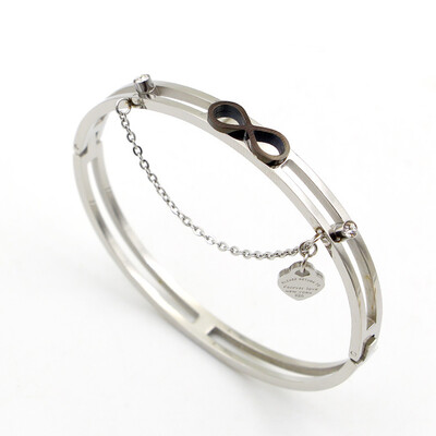 

New Black Lucky Bracelet 8 Word Chain Heart Bracelet Women Fashion Korean Accessories Bracelet