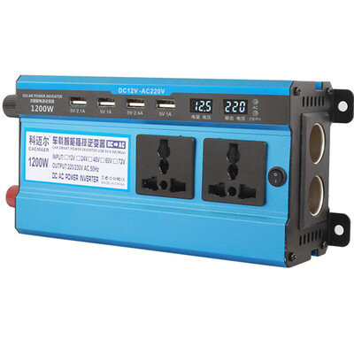 

Автомобильный инвертор 4-USB 1200W 12V / 24V до 220V Dual Digital Display of Protection Voltage Автомобильное зарядное устройство
