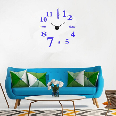 

3D Wall Clock Frameless Modern Mirror Metal Large Wall Stickers Clocks Wall Watches Room Home Decorations