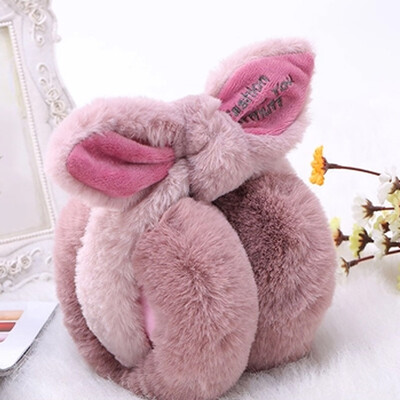 

AdjustableElegant Rabbit Fur Winter Earmuffs For Women Warm Earmuffs Ear Warmers Gifts For Girls Cover Ears Fashion Brand